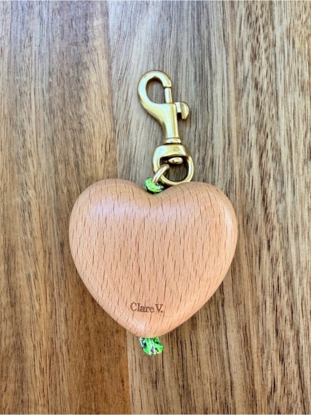 Clare V Grand heart fob keychain in natural NWT - Bag not included
